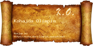Kohajda Olimpia névjegykártya